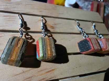 Re-cycled Skateboard Drop Earrings