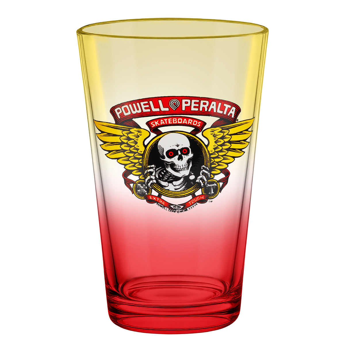 Powell-Peralta™ Pint Glass • Winged Ripper • Yellow / Red Fade