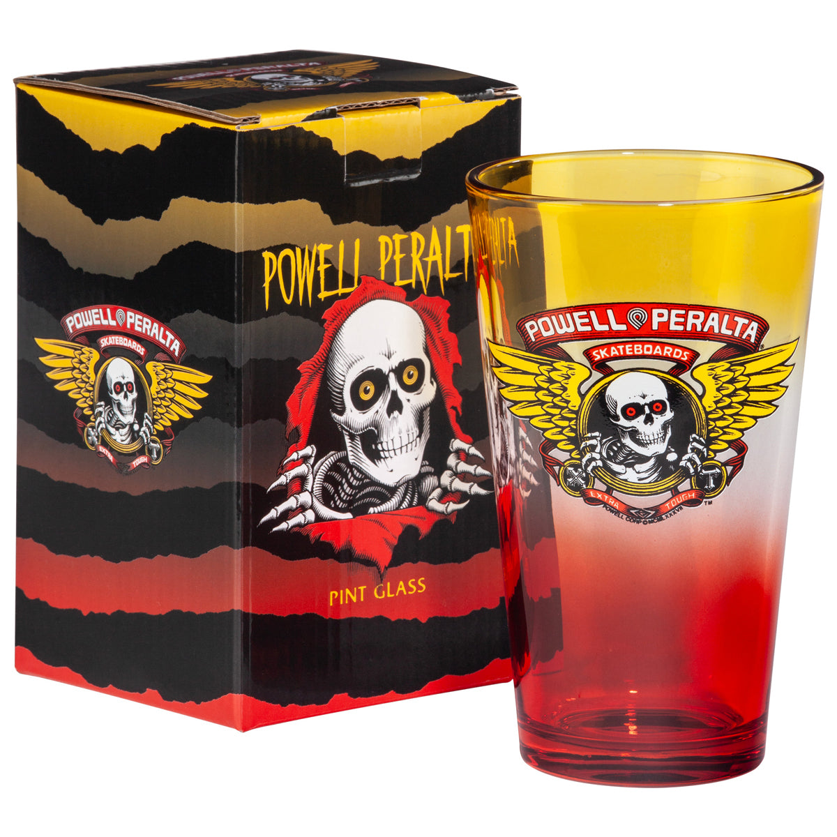 Powell-Peralta™ Pint Glass • Winged Ripper • Yellow / Red Fade